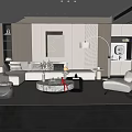 Modern Living Room Interior With Sectional Sofa Coffee Table Area Rug And Floor Lamp