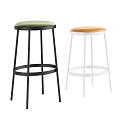 Bar Chair Combination Simple Fashion Elegant Metal Tripod Leather 3d model