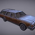 Classic Vintage Station Wagon With Wood Paneling And Roof Rack Design