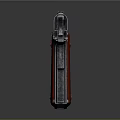 Vintage Pistol Classic Design With Metal Body And Red Grip Shiny Finish On Dark Background
