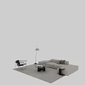 Modern White Sofa And Coffee Table Set With Accent Chair Floor Lamp And Throw Pillows