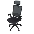 Modern Mesh Office Chairs With Adjustable Headrests Armrests And Wheeled Base 3d model