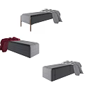 Gray Sofa Bench With Red And Gray Blankets Different Styles In Living Room
