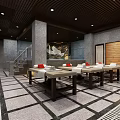 Luxurious SPA Sauna Space With Wooden Paneling Loungers And Decorative Crane Painting
