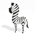 Cute Zebra Doll with Black and White Stripes. 3d model