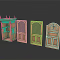 Various Decorative Wooden Doors Featuring Spire Lattice And Cross Design Elements