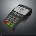 Gray Electronic POS Payment Terminal With Digital Screen And Keypad Buttons 3d model