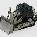 Crawler Bulldozer Utility Vehicle With Front Blade Protective Grille And Tracked Chassis