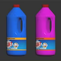 Blue And Pink Large Detergent Bottles With 151 Label For Daily Cleaning Use
