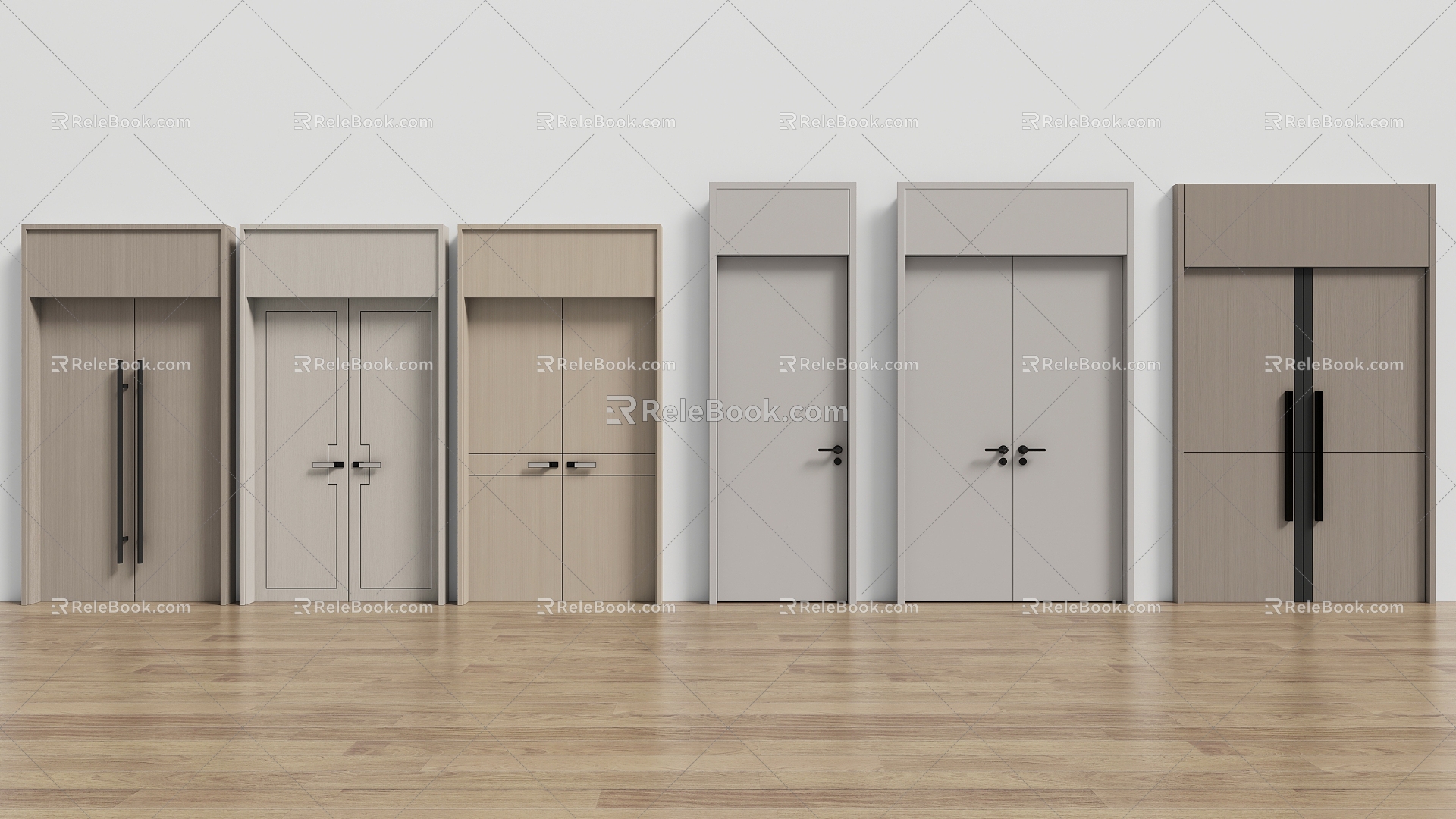 Modern double door 3d model