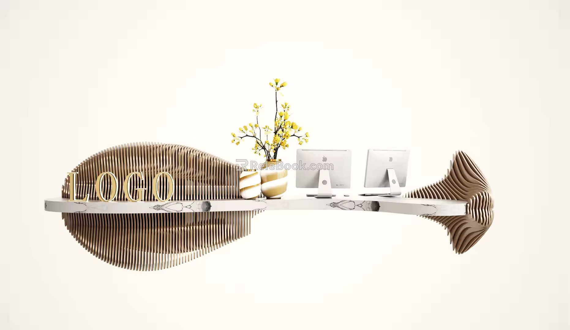 Modern reception desk 3d model