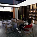 Modern Clubhouse Interior Design With Spacious Layout Large Windows And Wooden Furniture