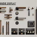 Modern Hardware Door Handle Metal Handle Long Handle Leather Handle 3d model