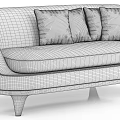 modern double sofa fabric double sofa 3d model