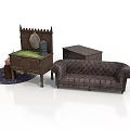 Vintage Living Room Furniture Set With Wooden Dresser Sofa And Cabinet