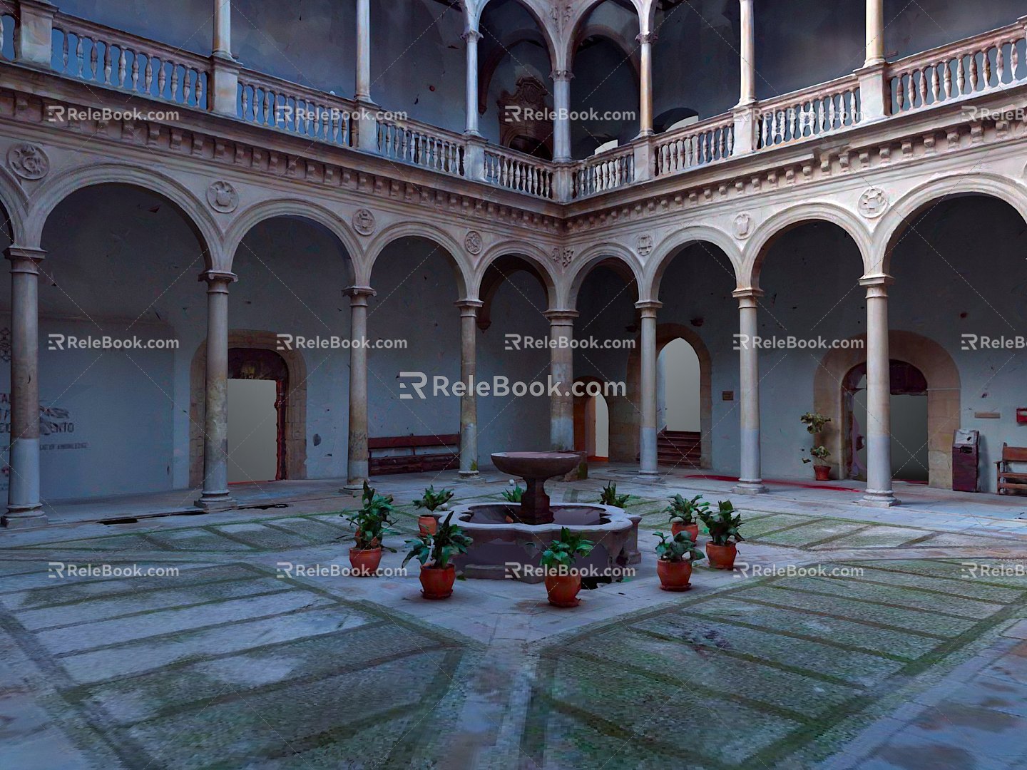 Patio Courtyard Courtyard Open-air Courtyard Terrace Atrium Inner Courtyard Living Supplies 3d model