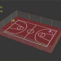 Durable Red Basketball Court Surface Commercial Equipment with Outdoor Metal Fence Enclosure