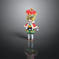 Cartoon Character With Golden Hair Red Hat And Traditional Costume