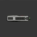 Futuristic Sci Fi Weapon With White Gray Body Green Energy Core And Mechanical Details