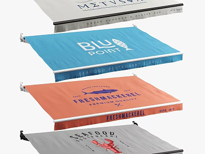 Branded Sunshade Canopies In Multiple Colors With Custom Logos And Designs 3d model