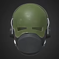 Military Tactical Weapon Helmet With Green Shell Headphones And Face Mask