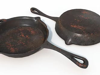 Old Pot Pan Iron Pot Life Supplies Game Props 3d model