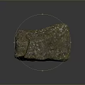 Natural Rustic Stone Piece With Rough Surface Green Mossy Spots And Earthy Tones