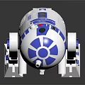 R2 D2 Robot Character Model With White Blue Dome Head And Leg Structure