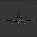 Turquoise and Light Blue Camouflage Airplane with Propeller and Two Seat Cockpit Design