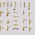 European style door handle door handle combination 3d model