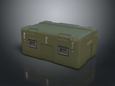Practical Green Household Storage Box With Durable Construction And Sturdy Handles 3d model