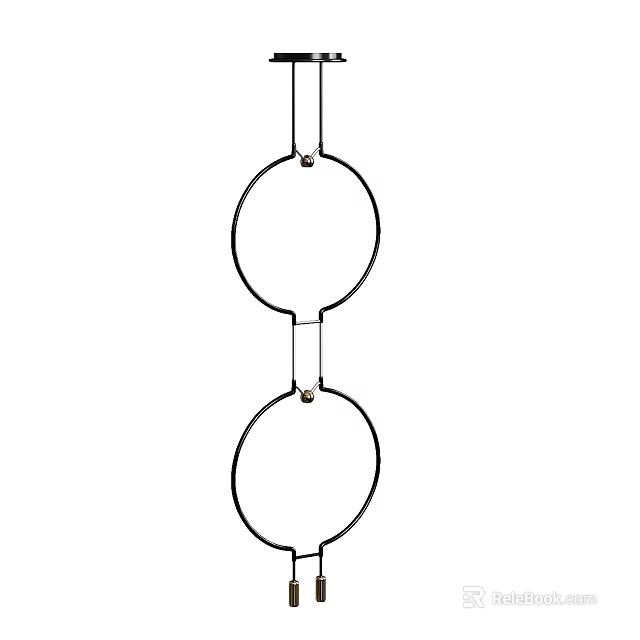 Unique Shaped Pendant Light With Double Circular Design For Modern Interior Decor 3d model 