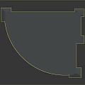 Curved Top Office Desk With Metal Frame Square Base And Support Structure
