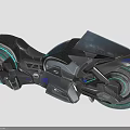 Sleek Futuristic Motorcycle With Dark Body And Neon Green Wheel Accents