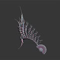 Pink And Blue Decorative Ornament Set With Modern Artistic Spiked Wings And Central Pearl Accent