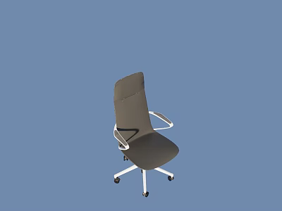 Modern Gray Office Chair With Ergonomic Design Armrests And Swivel Wheels 3d model