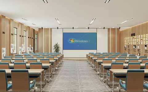 Modern conference room multi-function reporting hall 3d model