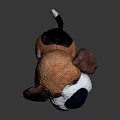 Brown And White Plush Dog Stuffed Toy Sitting With Floppy Ears Black Nose