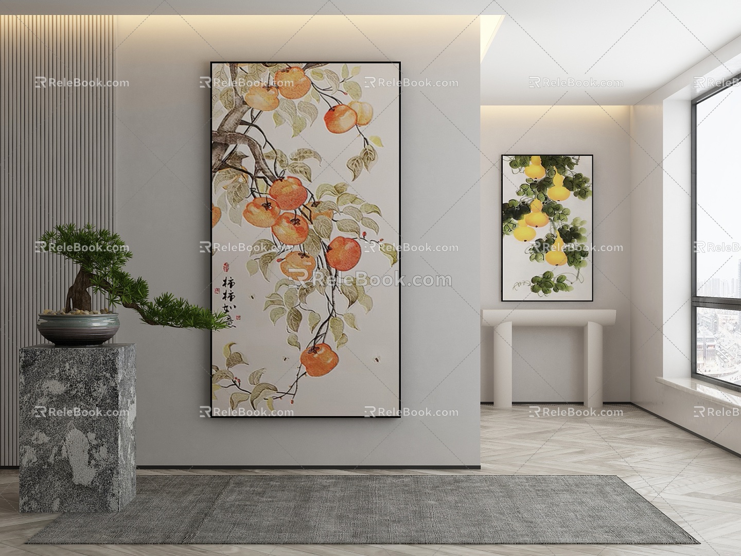 New Chinese Plant Painting Decorative Painting 3d model