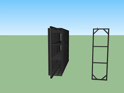Modern Display Shelves Featuring Closed Cabinet and Open Frame Design Structure 3d model