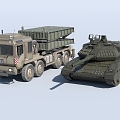 Armored truck tank infantry fighting vehicle war weapon equipment transporter game props sketch 3d model