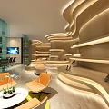 Modern Luxury Office Meeting Table With Full Comfortable Chairs Inside Transparent Glass Partition Space