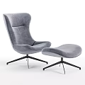 Green Velvet Armchair with Matching Ottoman and Black Metal Legs Modern Design