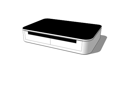 Modern Minimalist Coffee Table With White Frame Black Top And Drawers 3d model