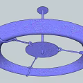 Black Circular Metal Chandelier with Modern Ring Design and Textured Surface