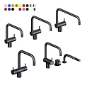 Modern Black Kitchen Faucets With Different Design Styles And Single Handle Options 3d model