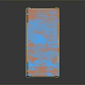 Rusted Blue And Orange Metal Industrial Container With Grilled Surface Design