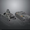 Military Tanks 3D Models With Tracked Design And Turret On Reflective Surface