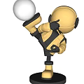 Modern Gold Astronaut Sculpture Decorative Metal Table Lamp With White Ball