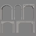 Ornate Decorative White Architectural Arches Door Frames And Fireplace Mantels Design Elements 3d model